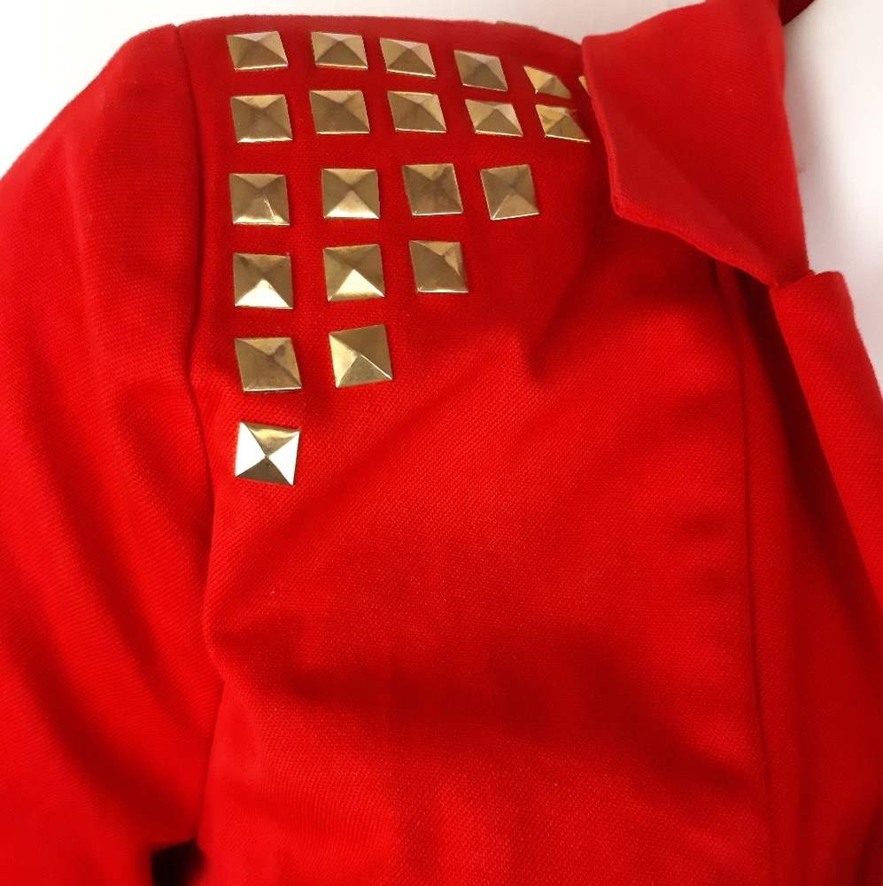 🔥 New with tags blazer jacket red with studs - Picture 2 of 14